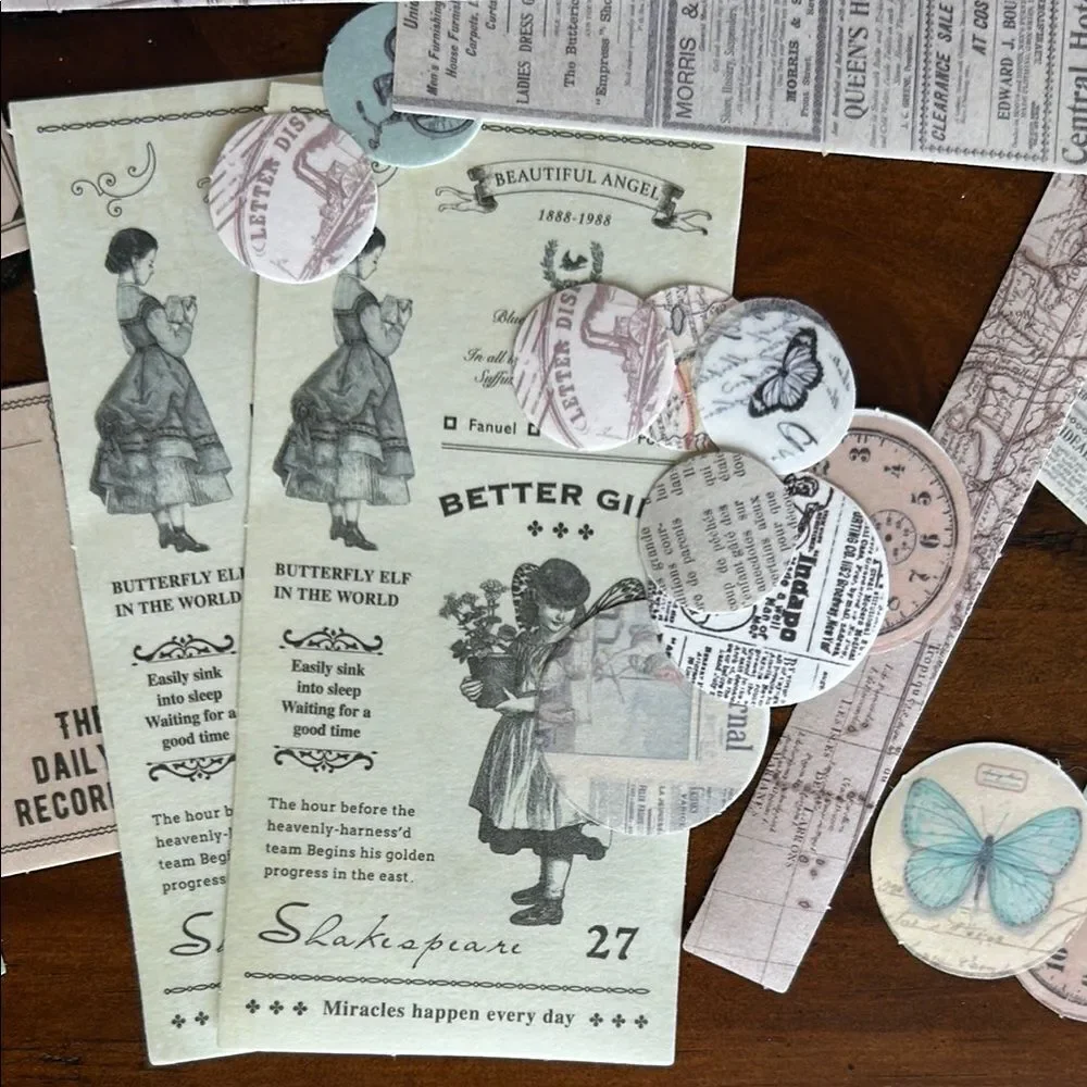 Cora Crea Pocket Tapes Parchment Paper stickers bundle